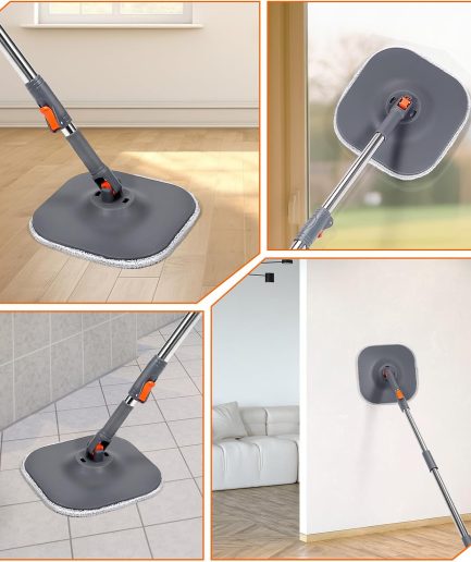 Mop and bucket set with separate dirty and clean water tanks
